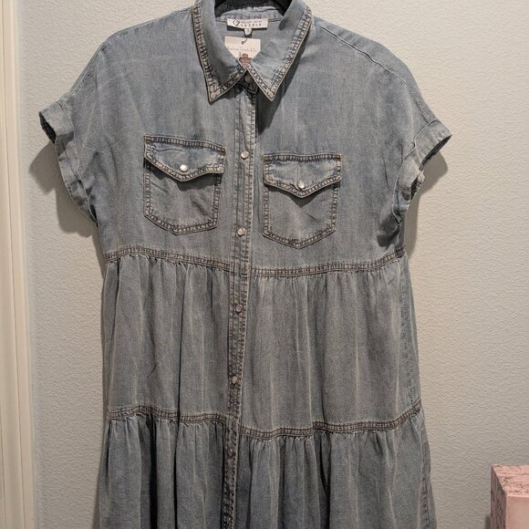 Cezele NWT - S - Soft Jean Tier Dress - Picture 1 of 7